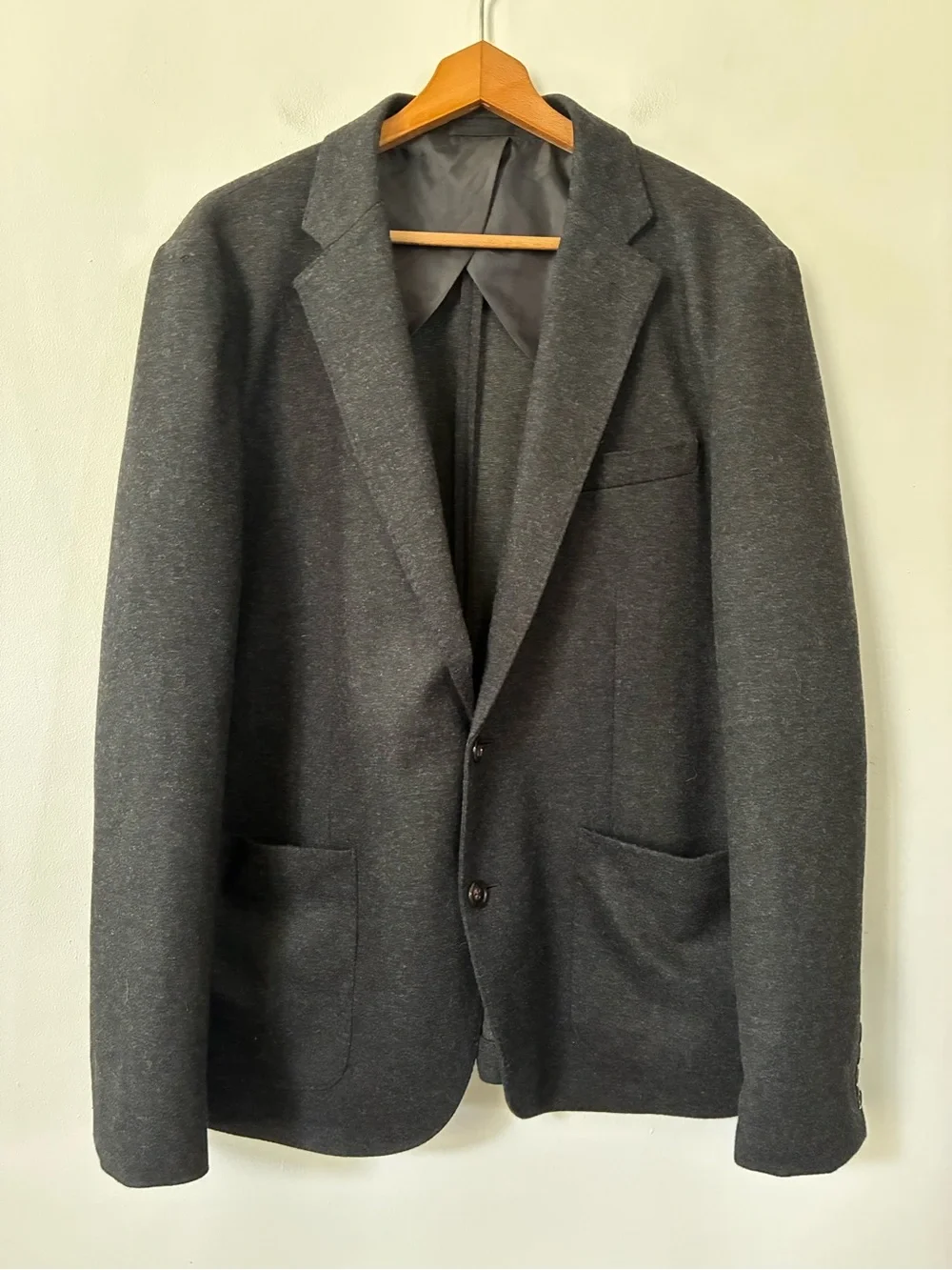 J. Crew Slim-fit knit suit jacket blazer in wool-cotton blend charcoal